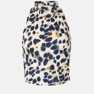 A.L.C. Navy and Gold Animal Print Top